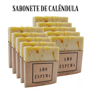 Kit 10 Sabonetes De Calêndula Espinhas Pele Oleosa Anti Acne