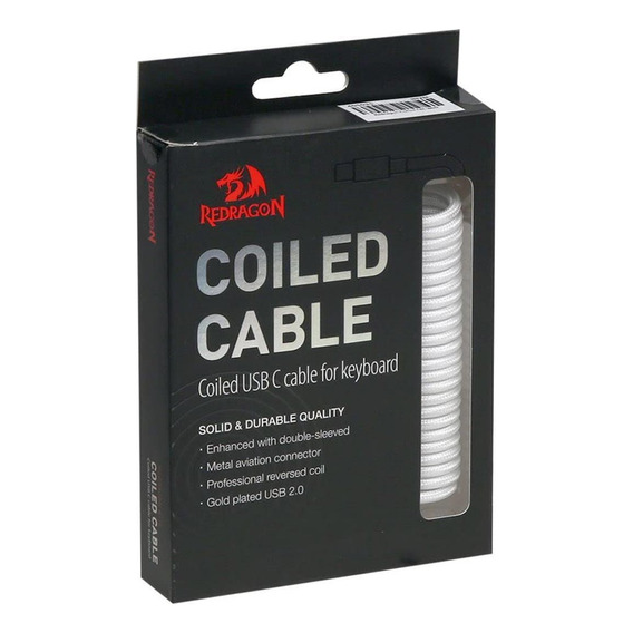 Cable Para Teclado Redragon Coiled A115w White Teclado Blanco Idioma Español