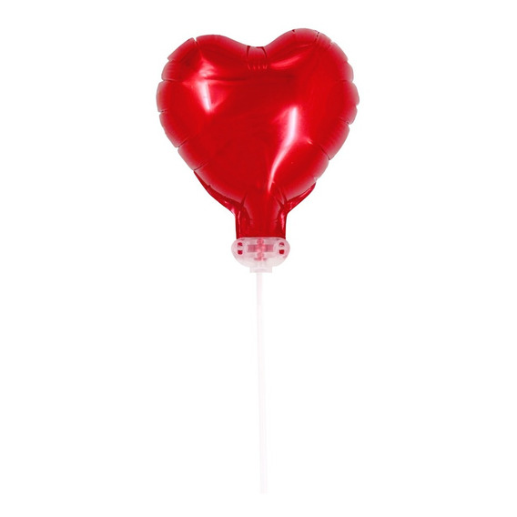 Mini Globo Corazon Metalizado Rojo San Valentin Con Sorbete