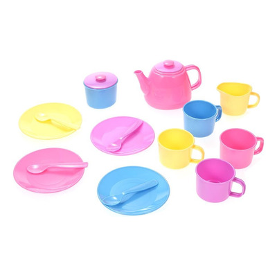 Set De Vajilla Juguetes Niños Tetera Tazas Platos Cucharas