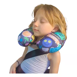 Cuello Cervical Viaje Protector Para Niños Lycra Microfibra 