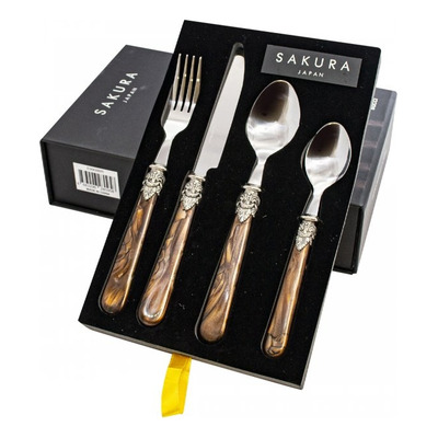 Set X 24 Cubiertos Bacci Firenze Sakura E9908br Bazarnet P