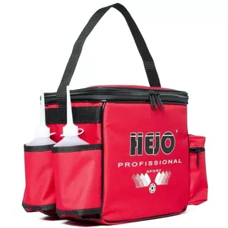 Bolsa Massagista Futebol Profissional Hejo Média Preta Cor Vermelha