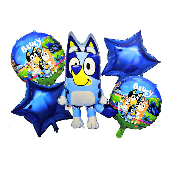 Bouquet Globos Bluey X 5 Piezas