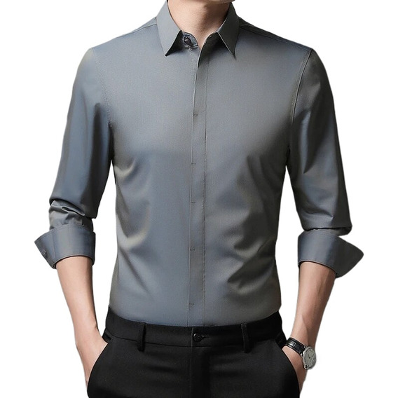 Camisas De Seda Para Hombre, Camisas Casuales De Negocios, C