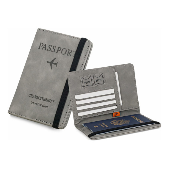 Porta Pasaporte Documentos Funda Protectora Viaje Con Rfid