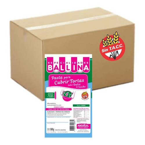 Pasta Ballina Formula H Color Verde 20x500g - Cotillón Waf