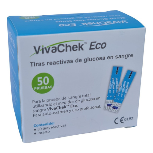 50 Tirillas Para Glucometro Vivacheck Eco 