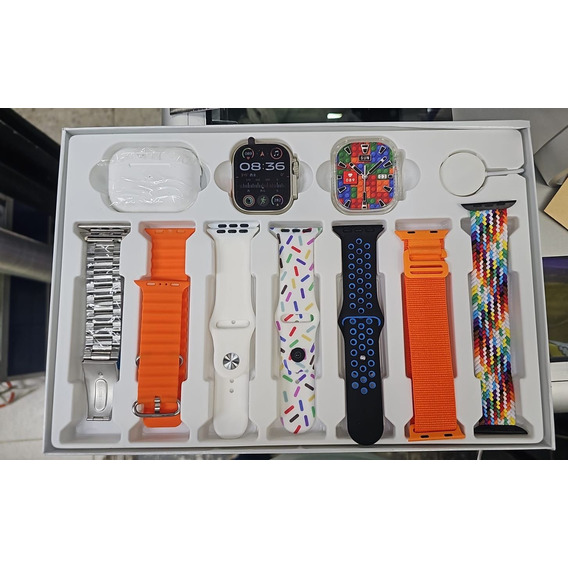 Kit Smart Watch + Audífonos + Correas Intercambiables