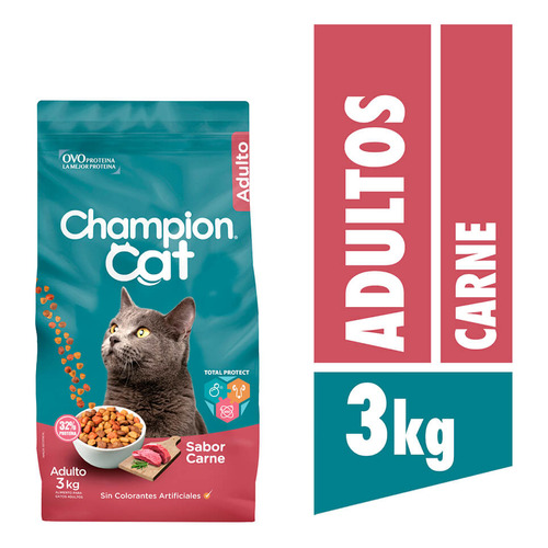 Alimento Gato Adulto Champion Cat Carne 3 Kg