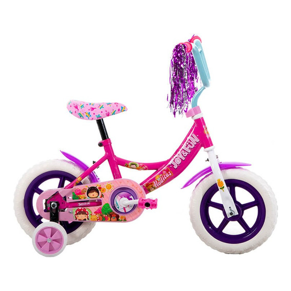 Bicicleta Veloci Joy & Fun Haditas Eva R12 Rosa Infantil
