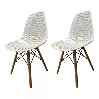 Cadeira Charles Eames Design Colmeia Eloisa Branca Cor Da Estrutura Da Cadeira Madeira Cor Do Assento Branco