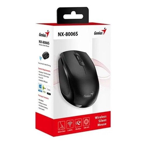Mouse Inalambrico Genius Nx-8006s Blueeye Negro