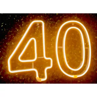 Luminária De Parede Numero 40 Neon Led Decoração Bivolt