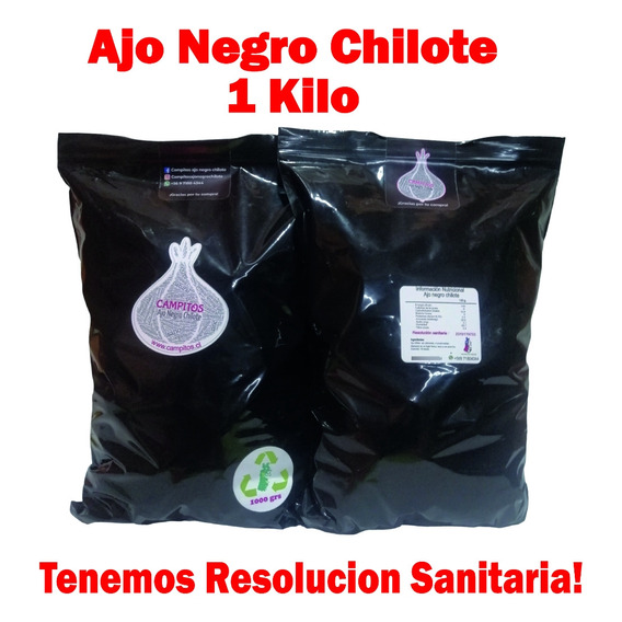 Ajo Negro Chilote, 1 Kilo, Con Res. Sanitaria, 100% Orgánico