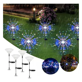 4 Piezas De Luz Solar De Fuegos Artificiales Led Starry Gard