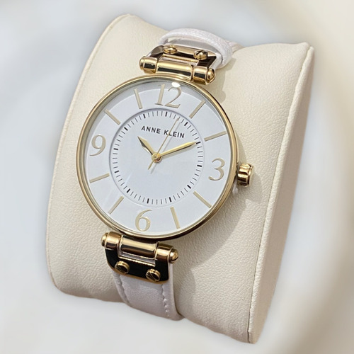 Anne Klein | Reloj Mujer | 10/9168wtwt | Original Color de la correa Blanco Color del bisel Dorado Color del fondo Blanco