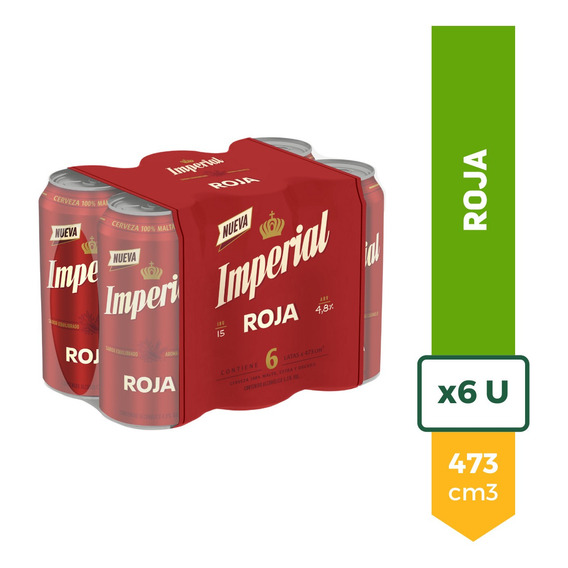 Cerveza Imperial Roja Lata 473ml - Pack X6 Oferta