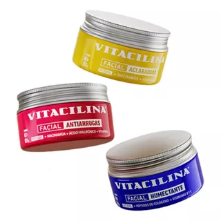 Vitacilina Facial, Humectante/aclaradora/antiarrugas Pack 3