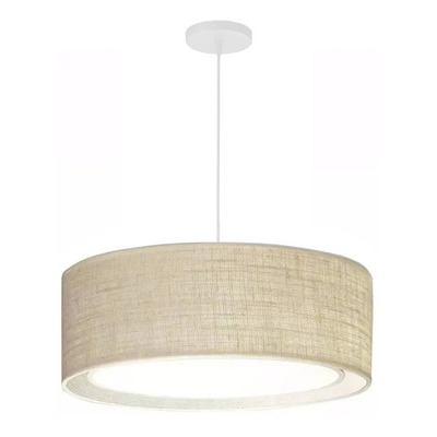 Colgante 2 Luces 50cm Cañamo Arpillera Apto Led