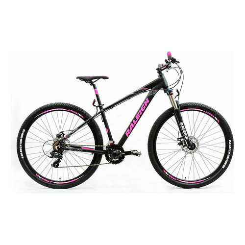 Mountain bike femenina Raleigh Mojave 2.0  2020 R29 15" 21v frenos de disco mecánico cambios Shimano color negro/rosa/blanco  