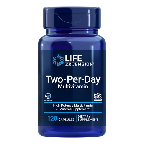 Life Extension Multivitamínico Two Per Day 120 Caps Adultos Sabor Neutro