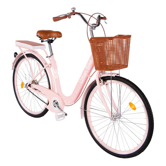 Bicicleta playera Lumo Urbana LUBUVDT21G195 R26 freno v-brake color rosa con pie de apoyo