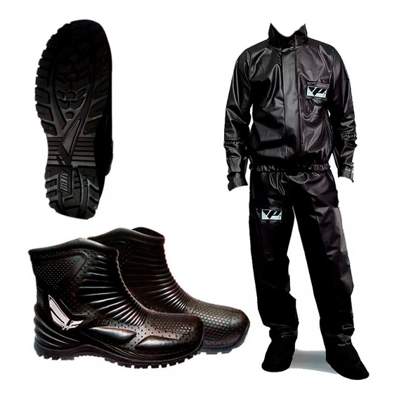 Traje Equipo Lluvia Moto Pantaneiro Piloto + Botas Hifly Fas