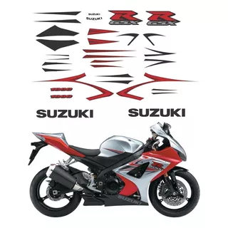 Kit Adesivos Emblemas Suzuki Srad Gsxr 1000 Gsx 1000r 2007 Prata E Vermelha Ca-00654