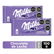 Pack Chocolate De Leche Milka® Barra 2 Un X  100g