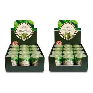 Vela Aromática Decorativa Repelente Citronela 130g - 24 Unid