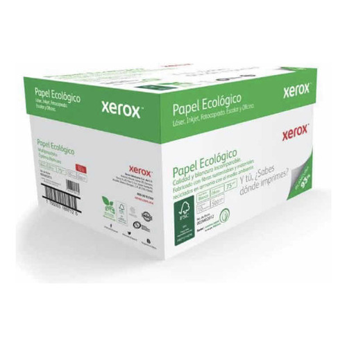 Caja De Hojas Blancas Tamaño Oficio Xerox Ecológico Color Blanco
