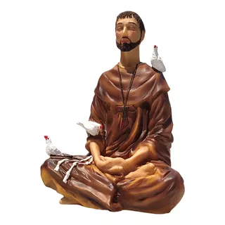 Imagem Estátua São Francisco Meditando Lotus + Brinde