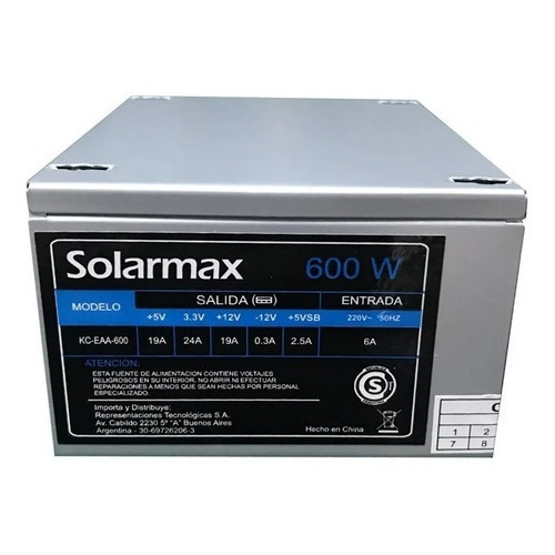 Fuente de alimentación para PC Solarmax KC-EAA-600 600W