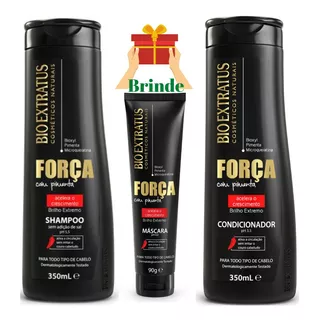  Kit Força Com Pimenta Bio Extratus Shampoo E Condic +brinde