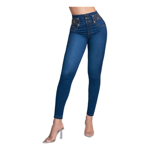 Jeans Dama Seven Colombiano Push Up Cintura Alta 