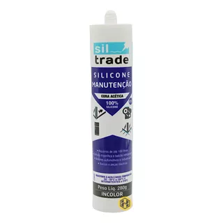 Silicone Sil Trade 280g Rtv Para Aquários Sem Fungicida Cor Incolor