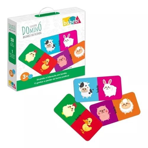 Kit Com 2 Jogos De Mesa Infantil Tabuleiro Dominó Animais em Promoção na  Americanas