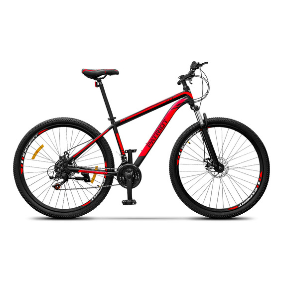 Mountain bike Expert Bikes Montaña Patriot R29 L 21v frenos de disco mecánico cambios Shimano color rojo/negro con pie de apoyo