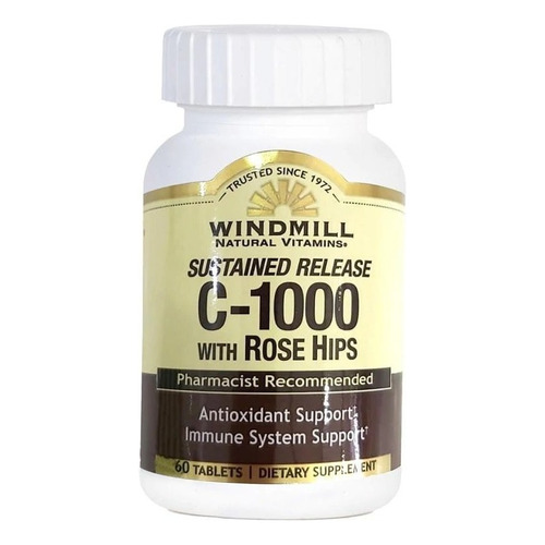 Windmill Vitamina C-1000 With Rose Hips 60 Tabletas Sabor Sin sabor