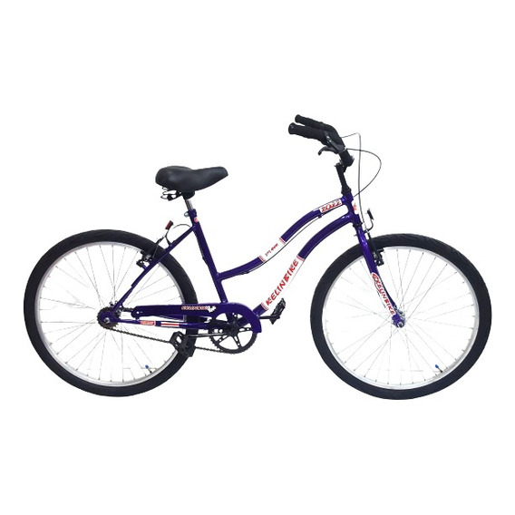 Bicicleta playera femenina Kelinbike V26PDF frenos v-brakes color violeta con pie de apoyo  