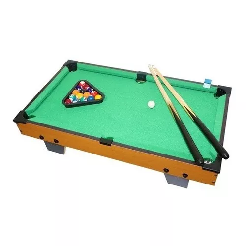 Bilhar De Mesa Sinuca Snooker Portátil Tacos E Bolas 31X51Cm