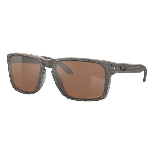 Anteojos de sol polarizados Oakley Holbrook XL Extra large con marco de o matter color woodgrain, lente tungsten de plutonite prizm, varilla woodgrain de o matter - OO9417