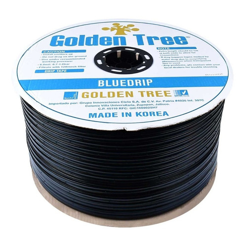 Cinta De Goteo Para Riego Golden Tree 5/8pul 10cm 3050m Color Negro
