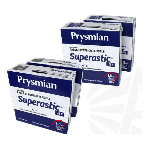 Cable Unipolar Superastic Prysmian 2.5 X200mts Y 1.5 X200mts