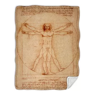  Frazada El Hombre De Vitruvio Da Vinci Manta  Individual Color E - G. Klimtl Hombre De Vitruvio - Da Vinci