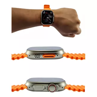 Smartwatch Microwear Ultra 9 Max Series 9 2023 C + Pulseira Cor Da Caixa Prateado Cor Da Pulseira Laranja