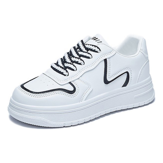 Zapatos Tenis De Suela Gruesa De Moda Blancos Para Mujer