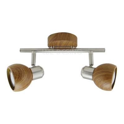 Aplique Nina 3 Luces Simil Madera Cromo Moderno Apto Led