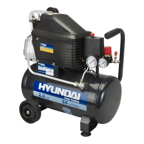 Compresor de aire eléctrico portátil Hyundai 78HYAC24D 24L 2hp 220V 50Hz negro